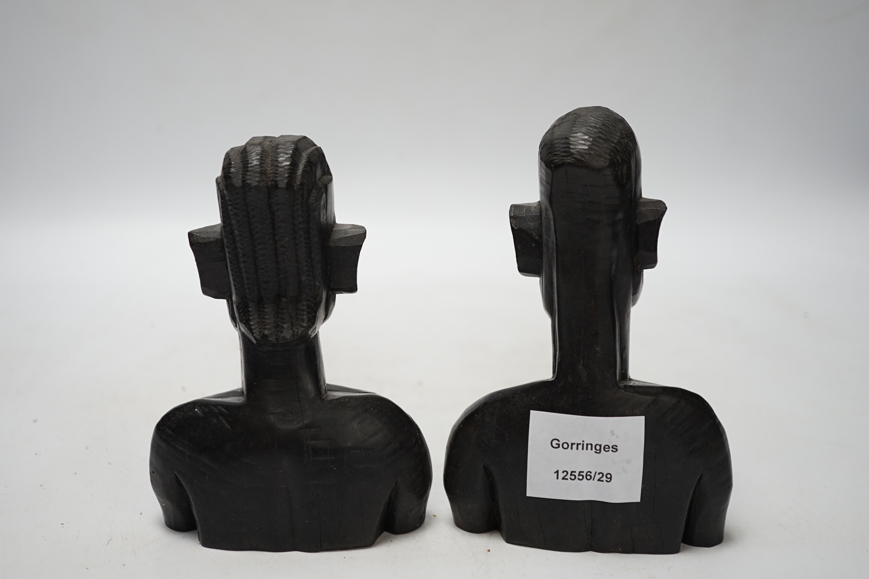 Two Chinese soapstone carvings and a pewter tea canister decorated with birds, largest 24cm high